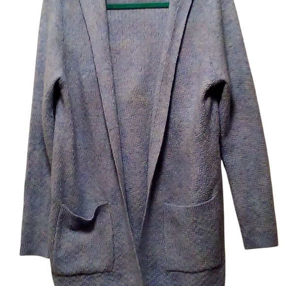 Verve Ami - NWOT, Light Blue Long Cardigan Sweater W/ Hood, Pockets, Soft & Cozy - Picture 2 of 11